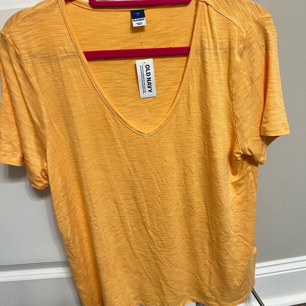 Old Navy Orange/yellow V-Neck T-Shirt